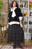 Enid Plaid Tulle Midi Skirt Black